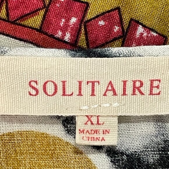 SOLITAIRE Boho Tie Dye Abstract Contrast Fabric Long Bubble Sleeve - XL - Picture 11 of 13